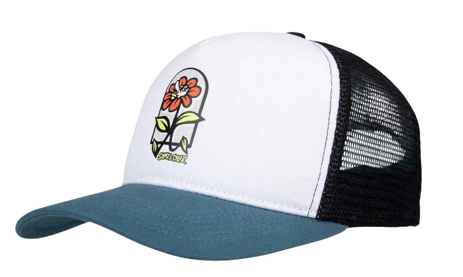 casquette Santa Cruz Flower Guy Meshback Trucker - White/Teal