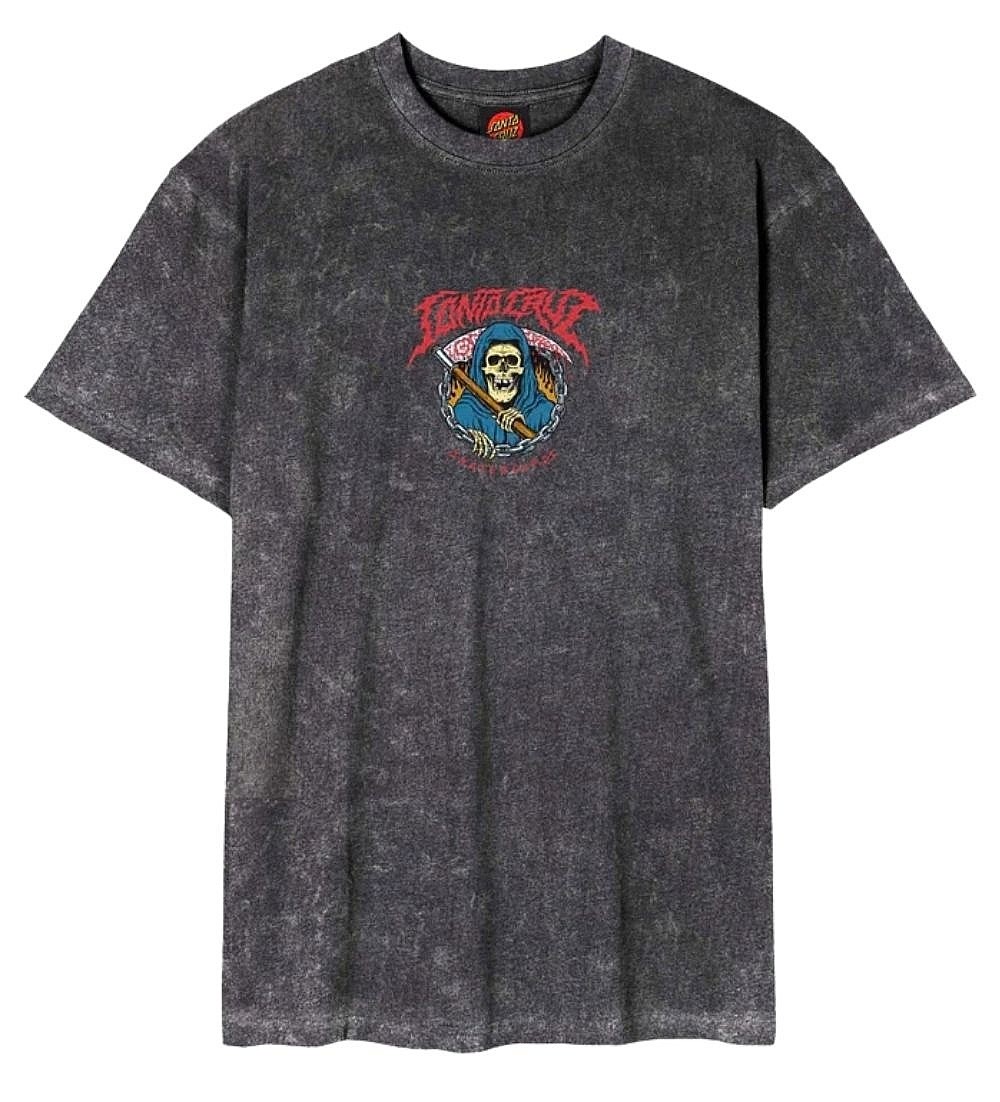 koszulka Santa Cruz Out Of Time Front - Black Acid Wash - men´s