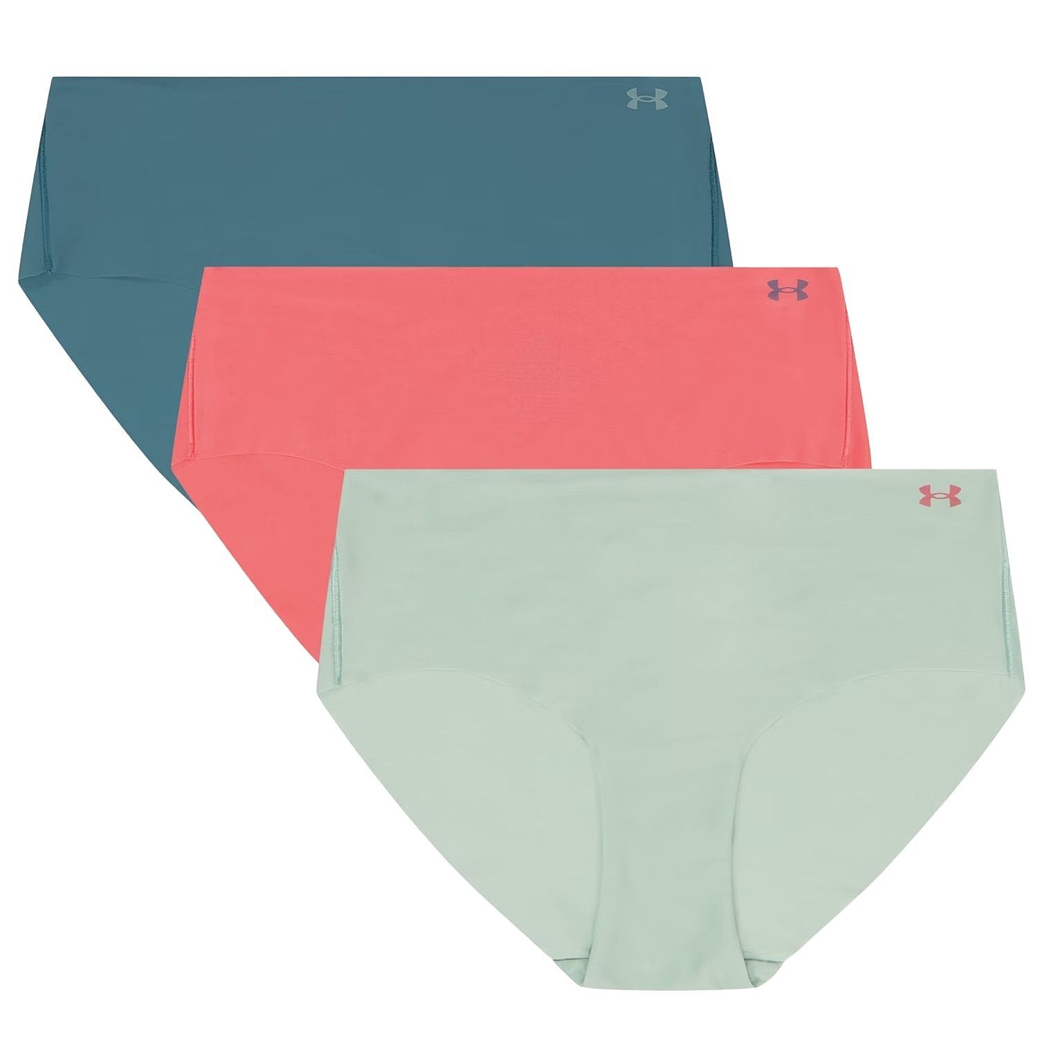 nohavičky Under Armour Pure Stretch No Show Hipster 3 Pack - Enamel Blue/Posh Pink/Breezy/Starlight - women´s