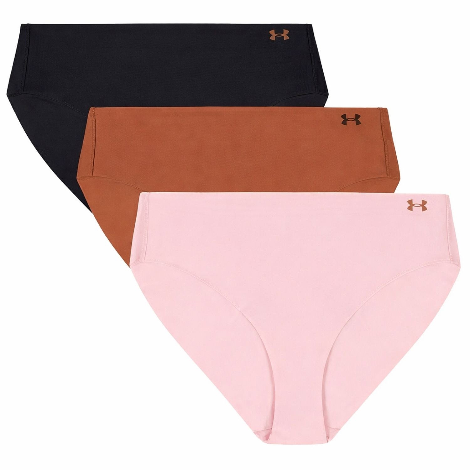 kalhotky Under Armour Pure Stretch No Show Bikini 3 Pack - Prime Pink/Deep Almond/Black