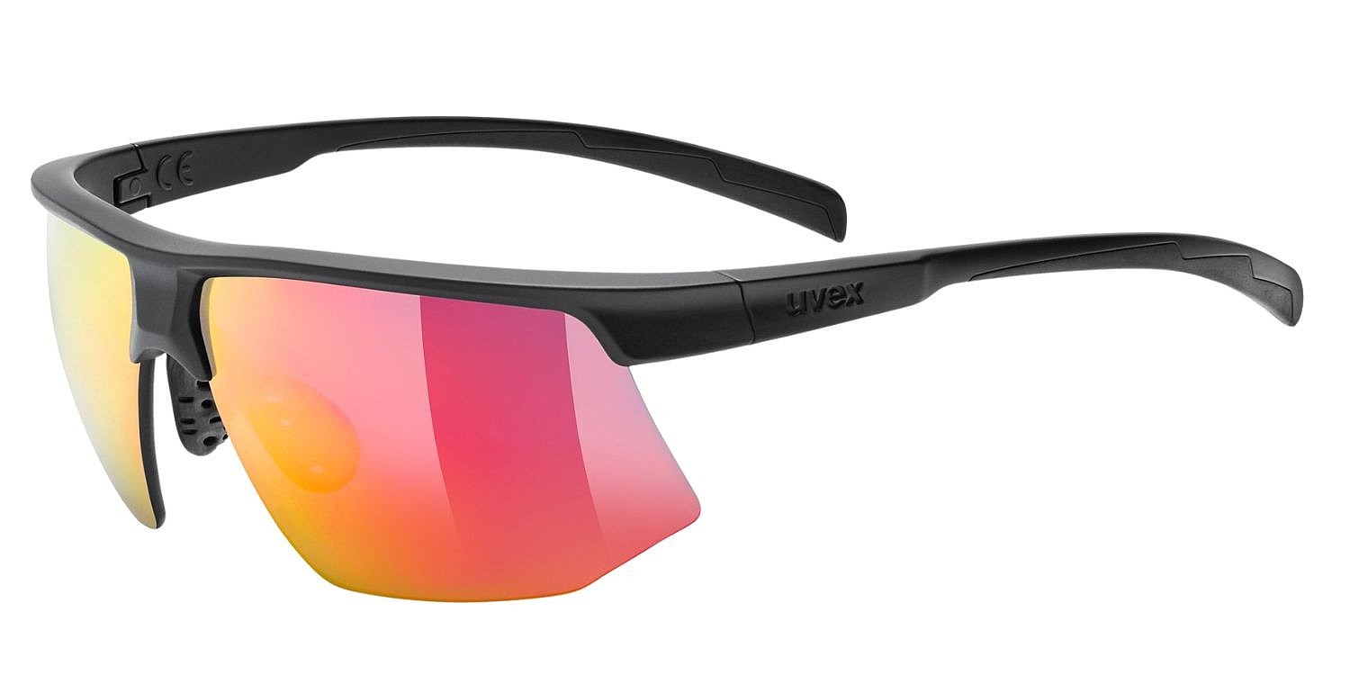glasses Uvex Aerios - Black Matt/Mirror Red