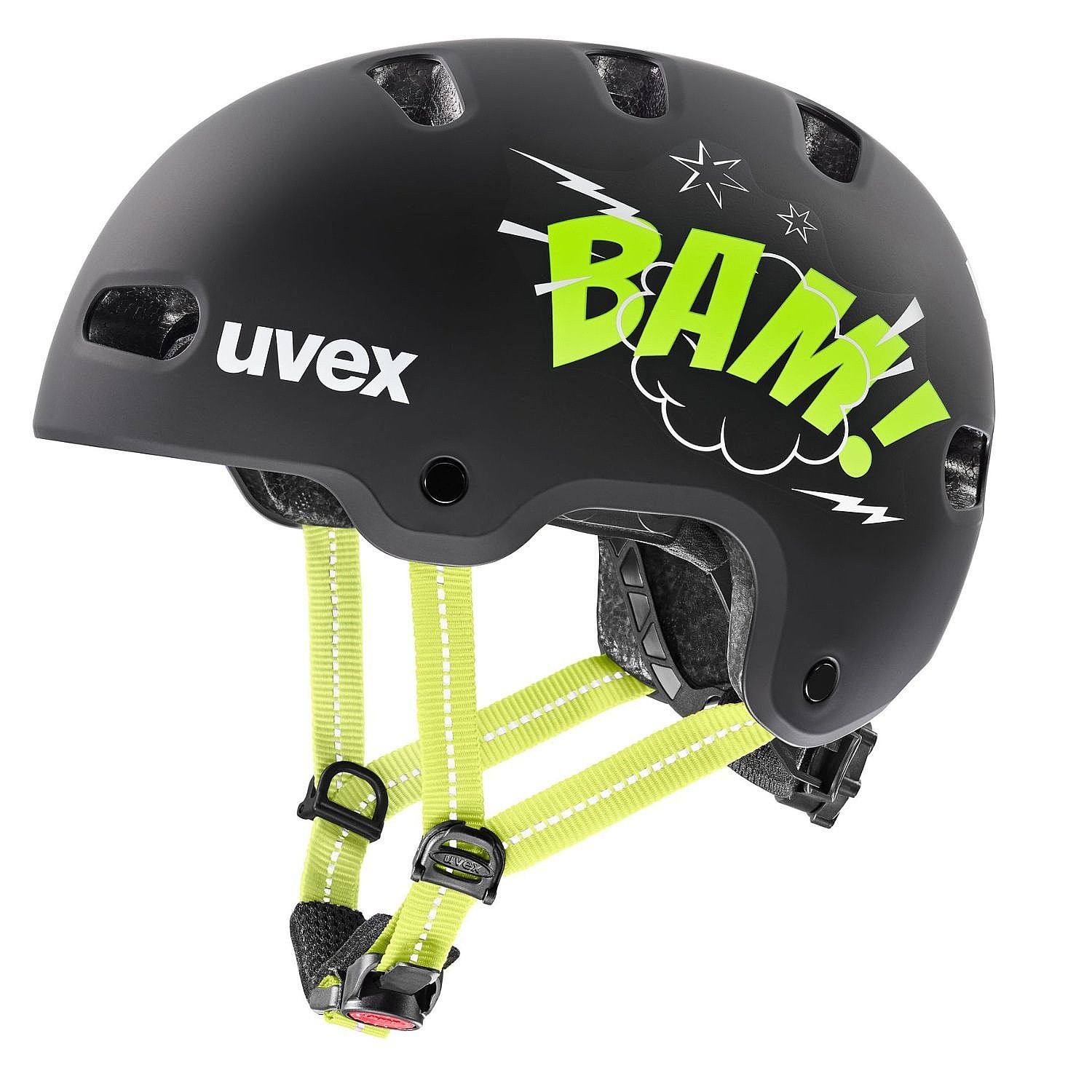 шлем Uvex Kid 4 Style - Bam Black/Lime Matt - unisex junior