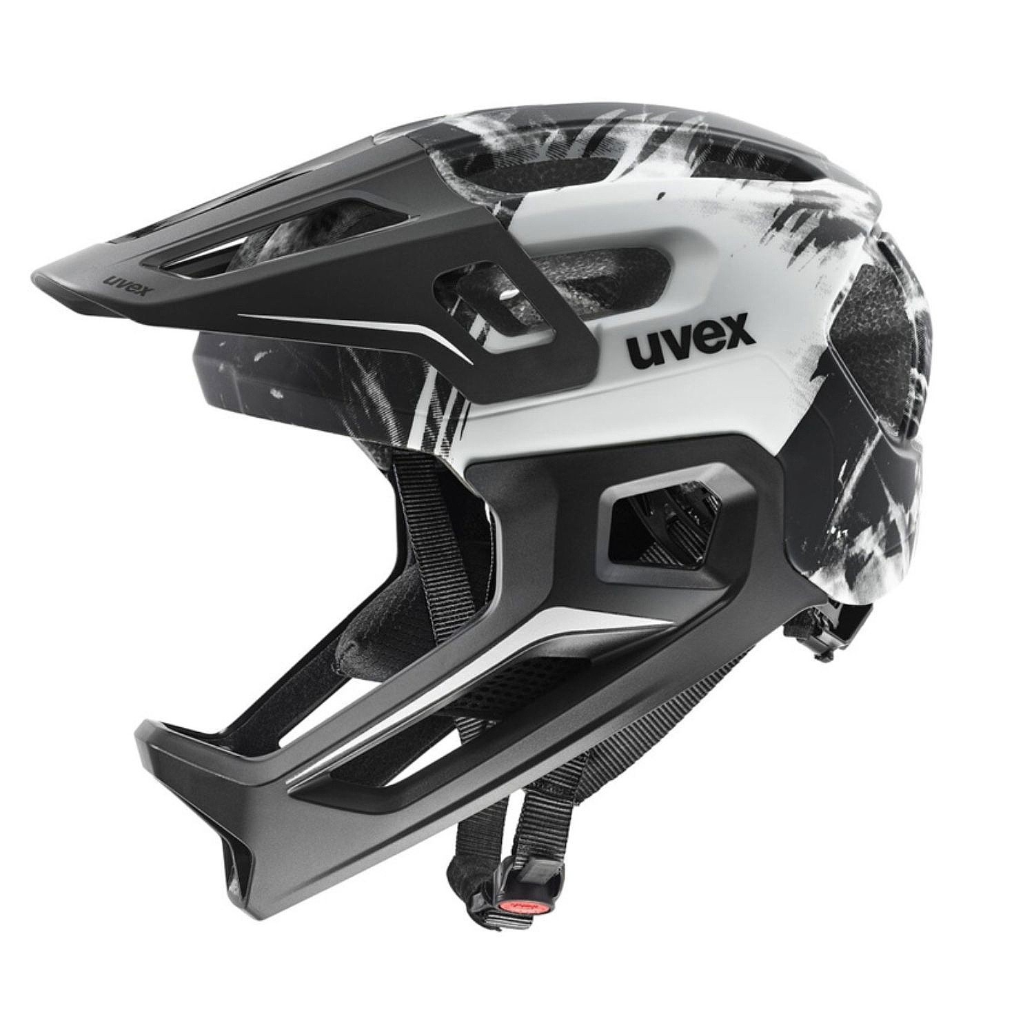 cască Uvex React Jr. Fullface - Black/White Matt - unisex junior