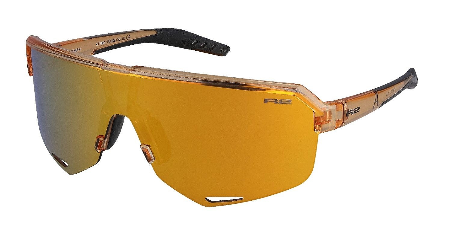 Brille R2 Fluke - AT100A7/Crystal Amber Gloss/Gold Chrome