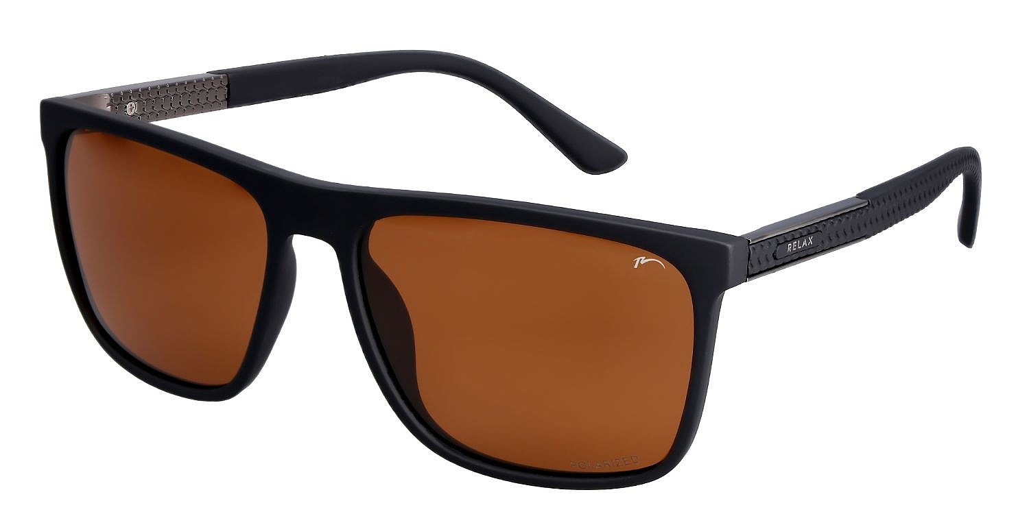 des lunettes Relax Max - R1157B/Rubber Black/Brown/Polarized - men´s