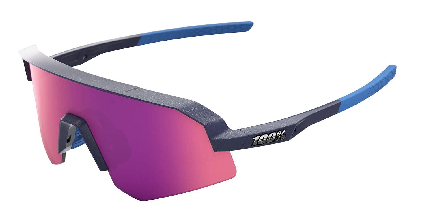 des lunettes 100% Slendale SL - Satin Storm Metallic/Purple Mirror