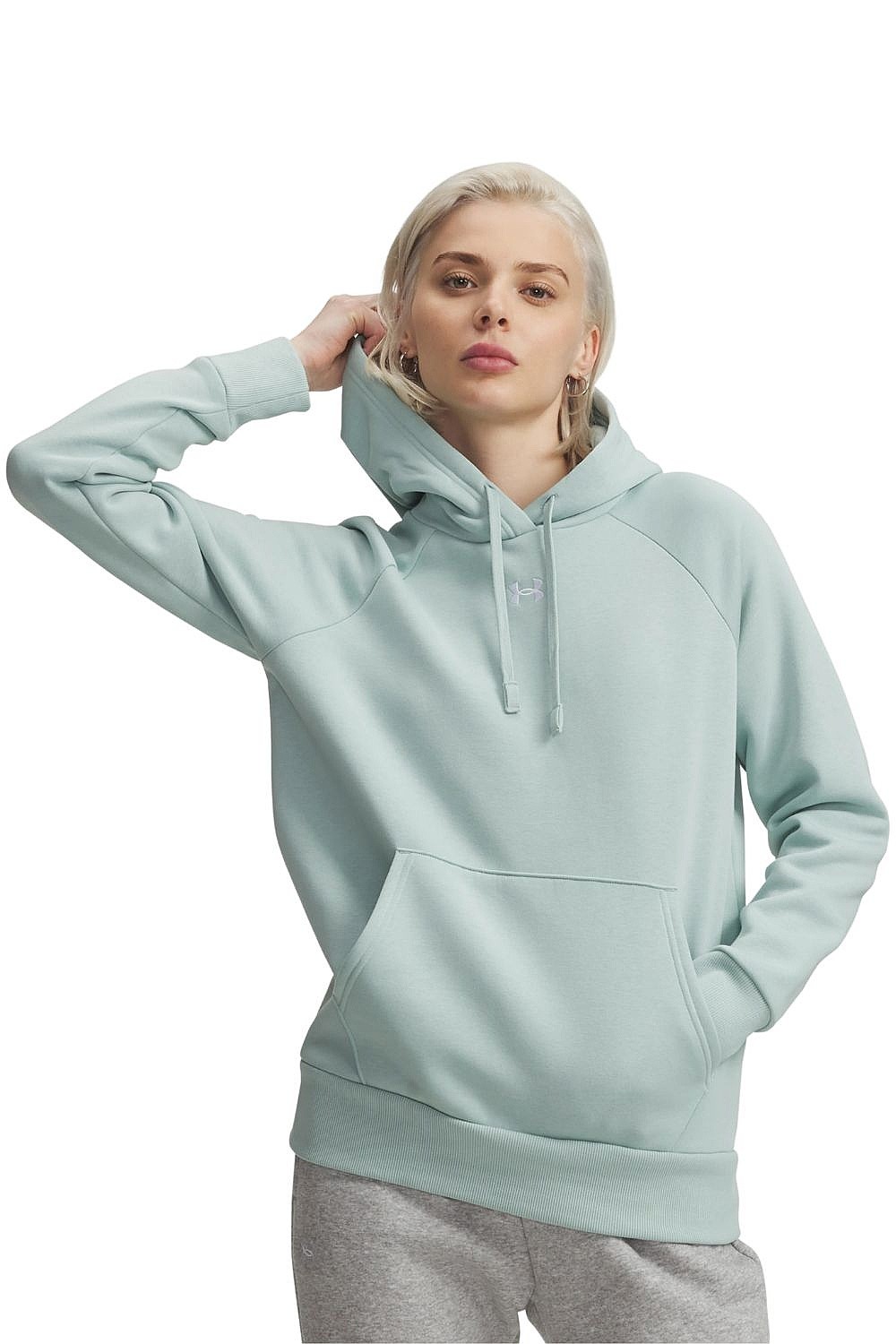 mikina Under Armour Rival Fleece Hoodie - Enamel Blue/White