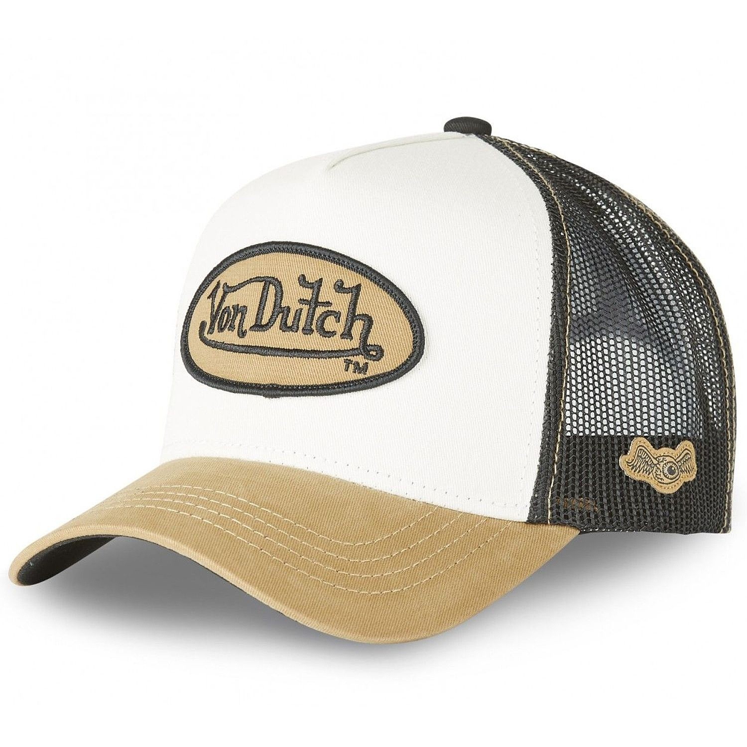 кепка Von Dutch Originals Aframe Trucker - White/Beige/Black