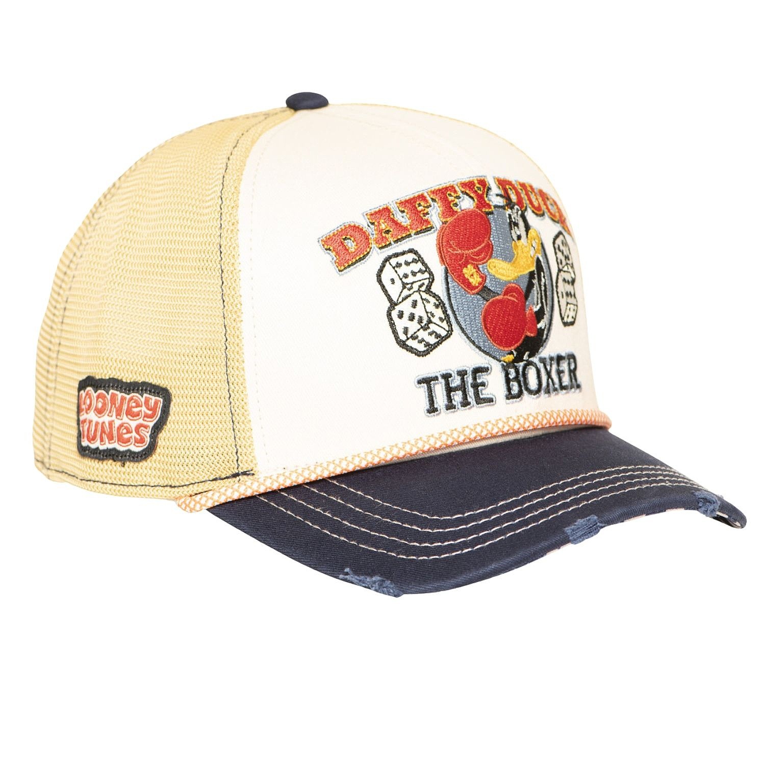 šiltovka Capslab Looney Tunes Premium Trucker - Daffy Duck/Navy Blue/Beige/Red - men´s
