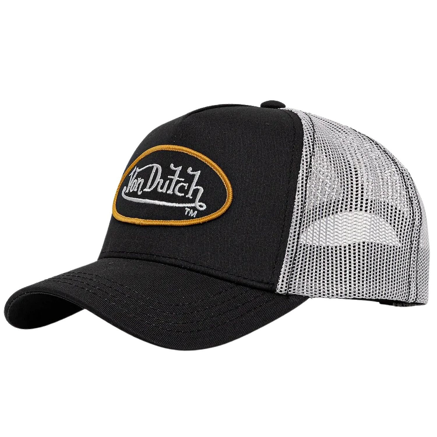 кепка Von Dutch Originals Aframe Trucker - Black/Grey/Yellow