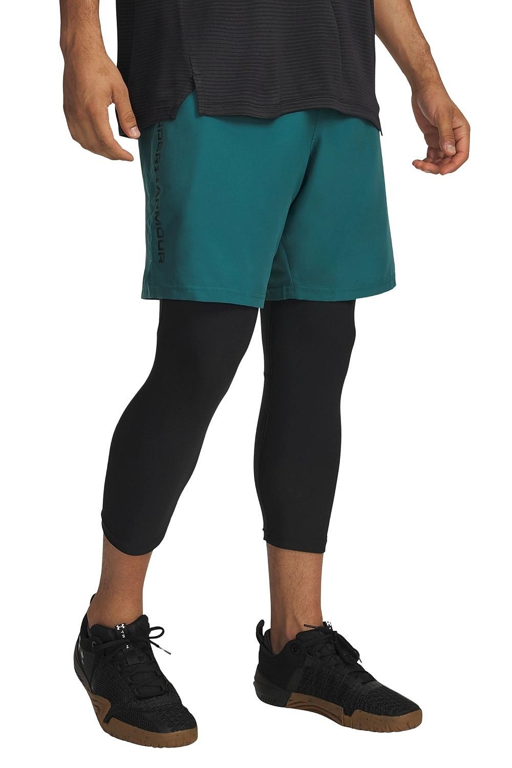 шорты Under Armour Tech Woven Wordmark - Rack Green/Black - men´s