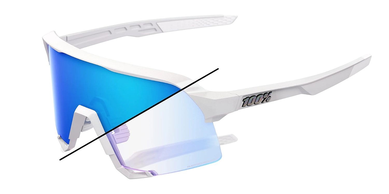 des lunettes 100% S3 LE - Bastille Pearl White Glitt/Blue Mirror Photochromi