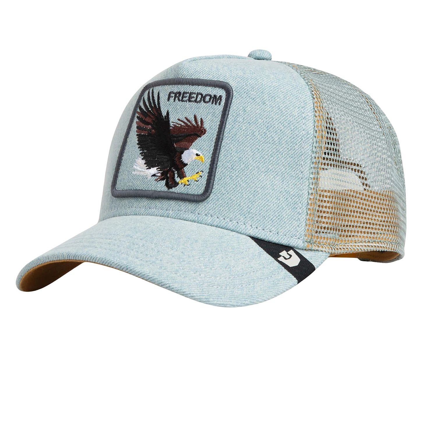 gorra con visera Goorin Bros. Denim Eagle Trucker - Light Denim
