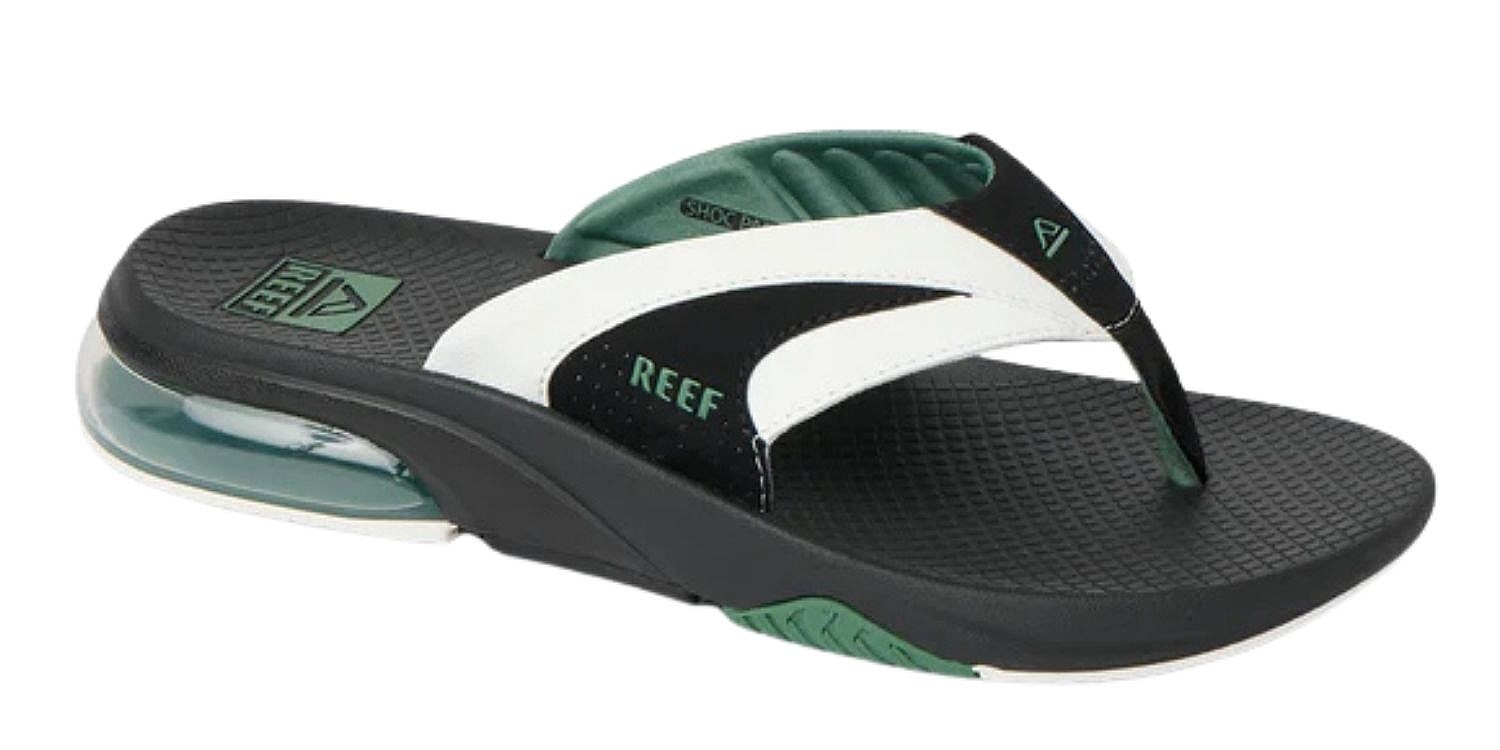 șlapi Reef Fanning + - White/Black/Green - men´s