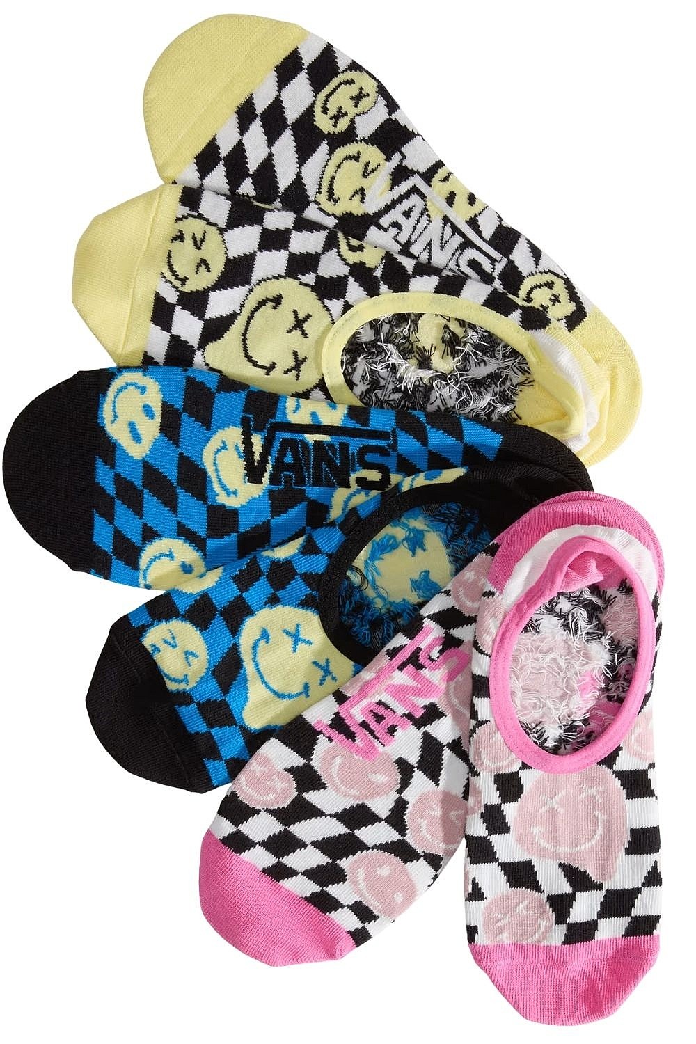 носки Vans Ticker Canoodle 3 Pack - Checkerboard Faded Yellow