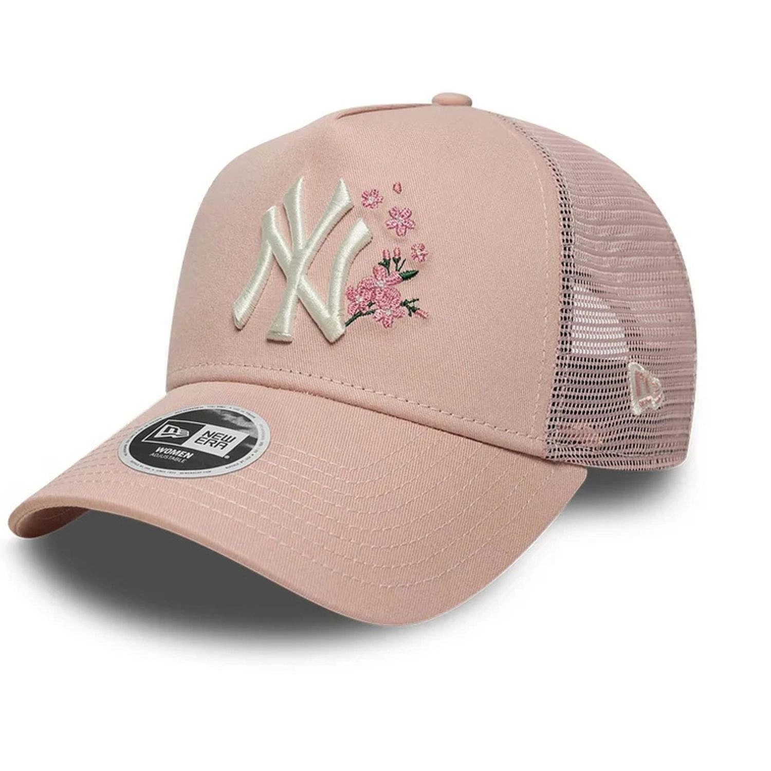 kšiltovka New Era 9FO AF Floral Trucker MLB New York Yankees - Pink Rouge/Chrome White