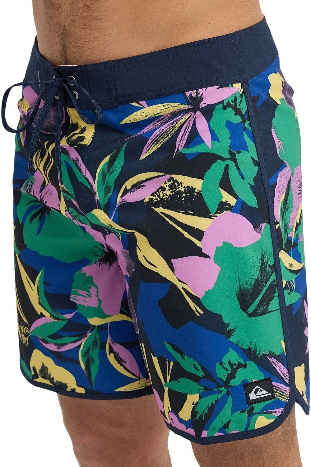 Badeshorts Quiksilver Surfsilk Scallop 18 - KTP6/Dark Navy Interact Floral - men´s