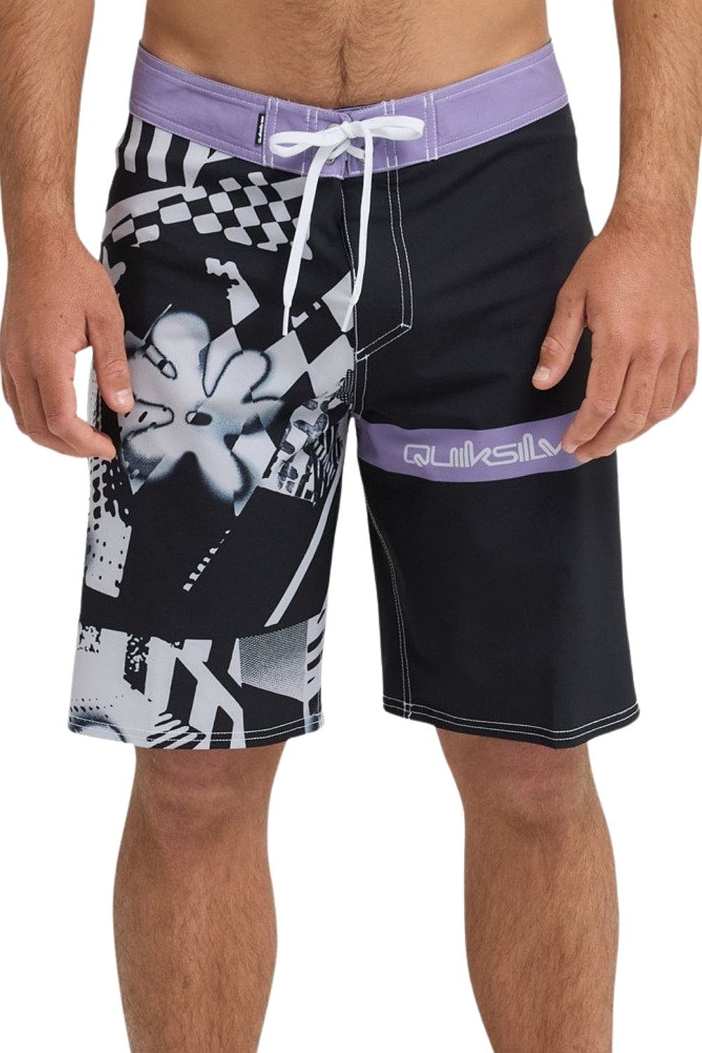 kúpacie šortky Quiksilver Surfsilk Straight 20 - KVJ6/Black Block Momentum - men´s