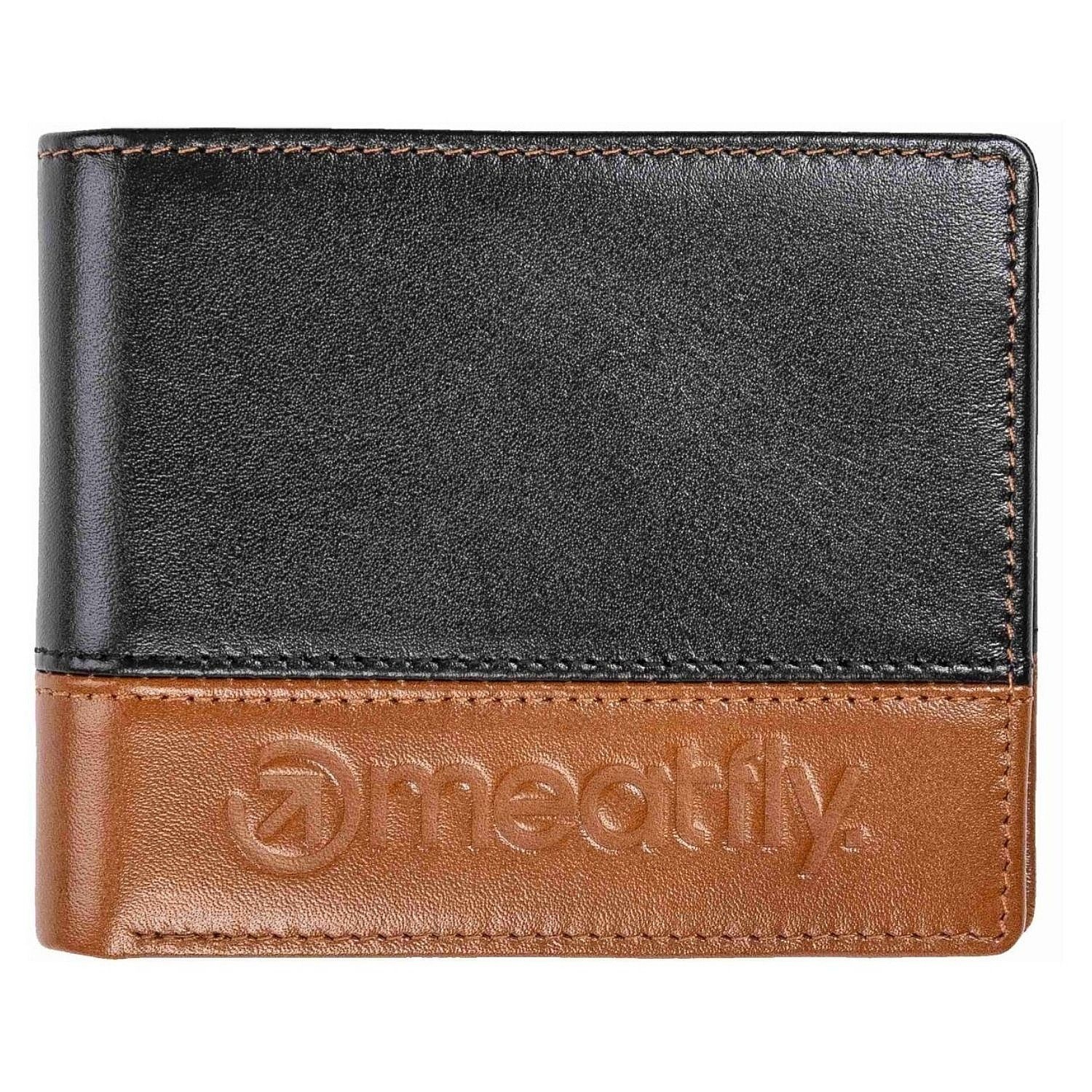 peněženka Meatfly Eddie Premium Leather - Black/Oak