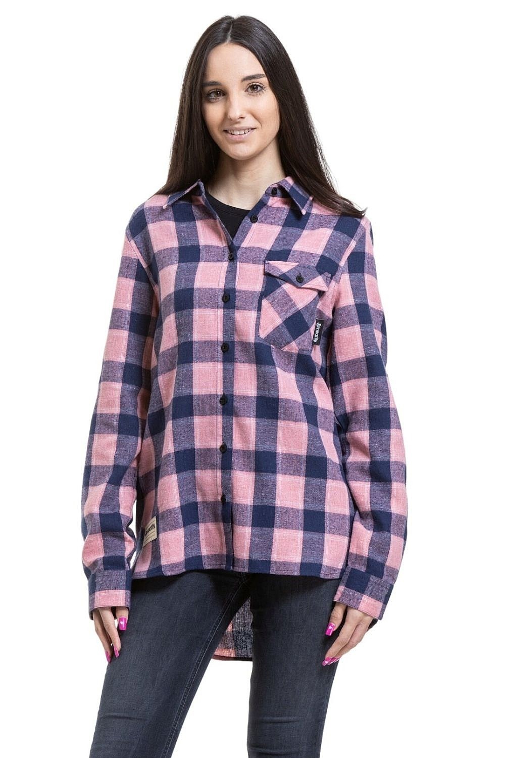 Hemd Meatfly Courtney LS - Blue/Rose - women´s