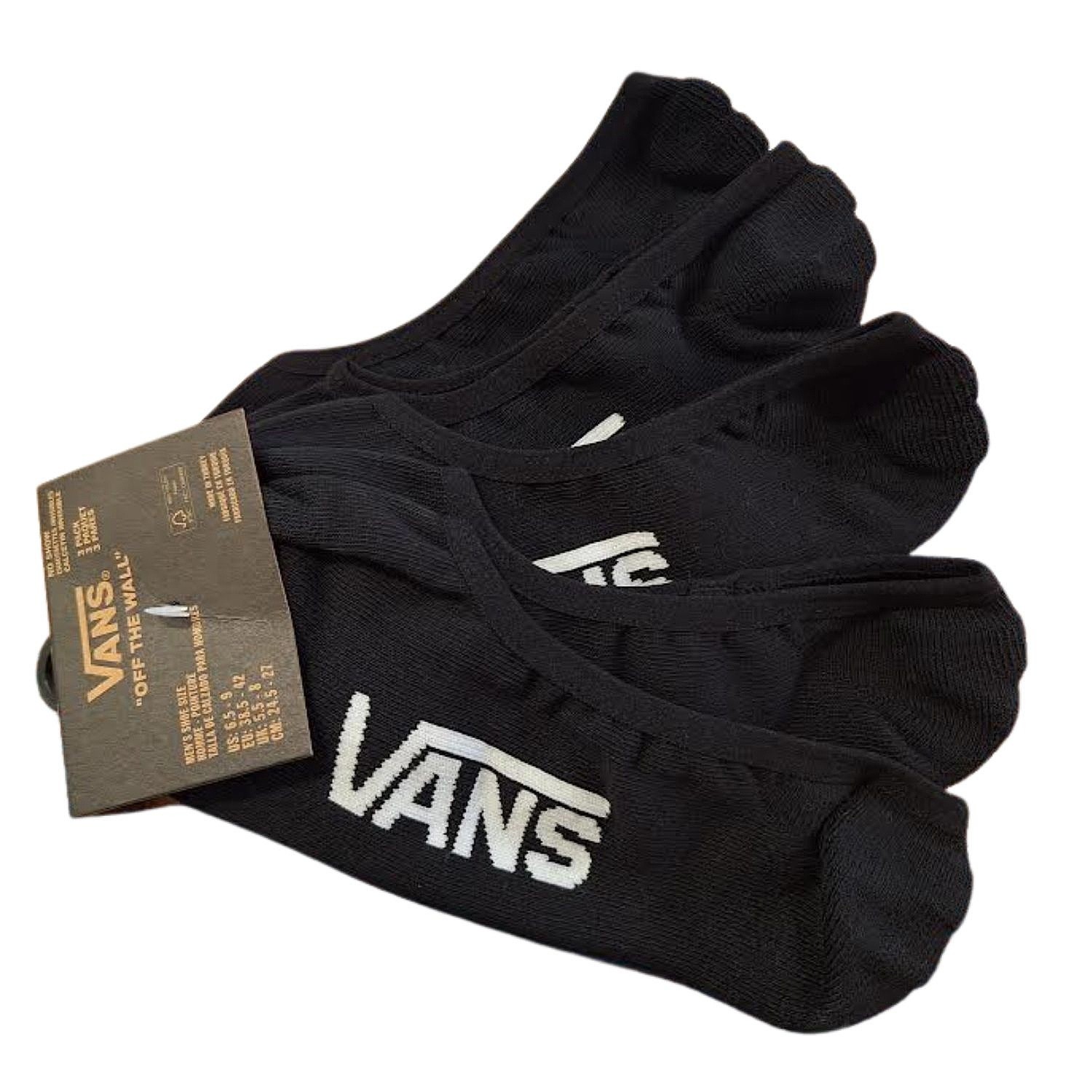 calcetines Vans Classic No Show 3 Pack - Rox Black - men´s