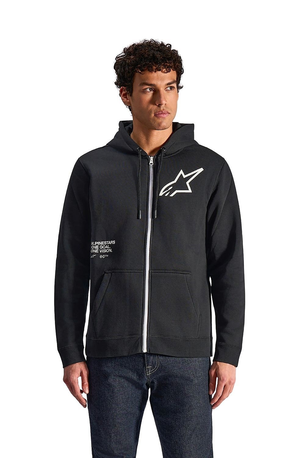 sweat-shirt Alpinestars Transverse Hoodie Zip - Black - men´s