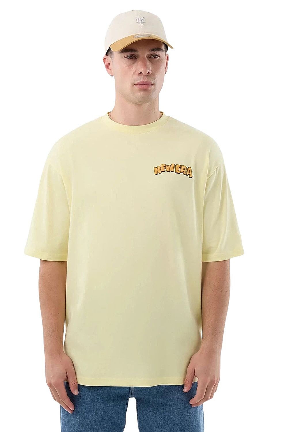 T-Shirt New Era Fun Graphic Oversized - Pastel Yellow