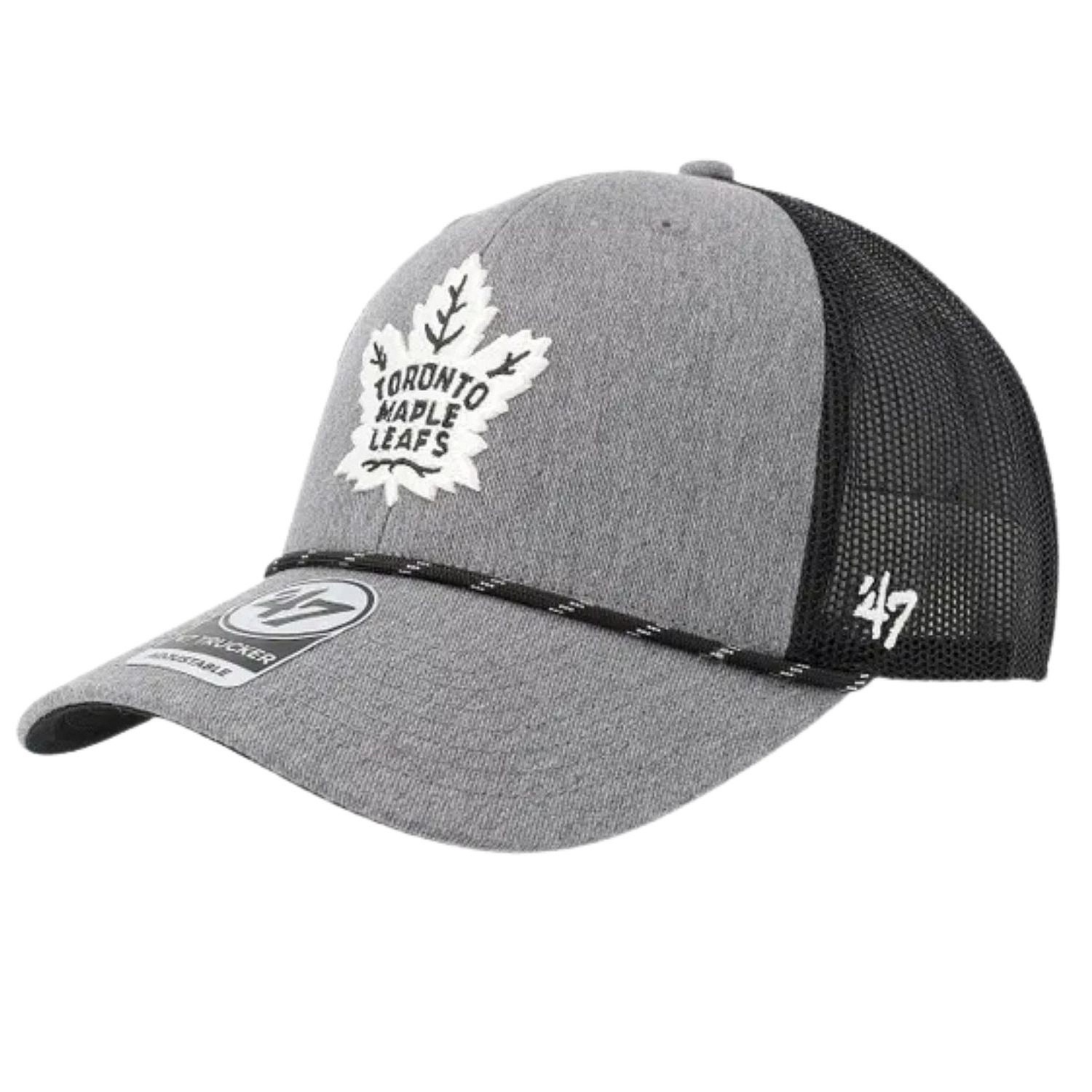 кепка 47 Brand NHL Toronto Maple Leafs Carbon Rope '47 Trucker - Charcoal