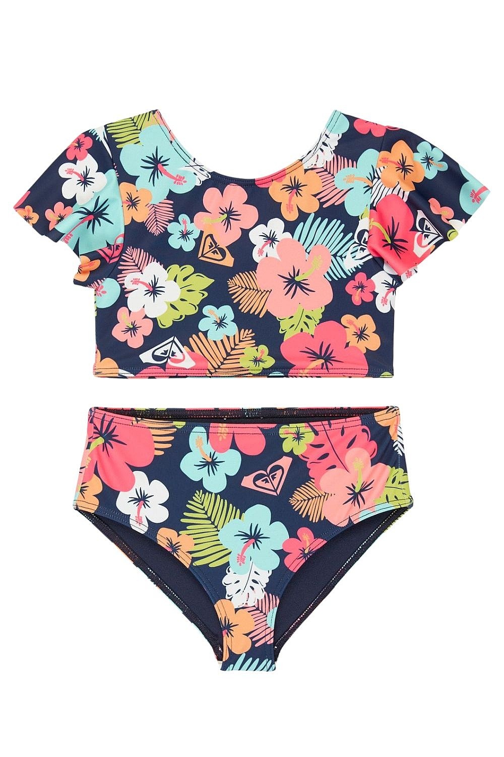 Badeanzug Roxy Morning Flower Crop Top Set - BSP6/Mood Indigo Morning Flowers Tw - kid´s
