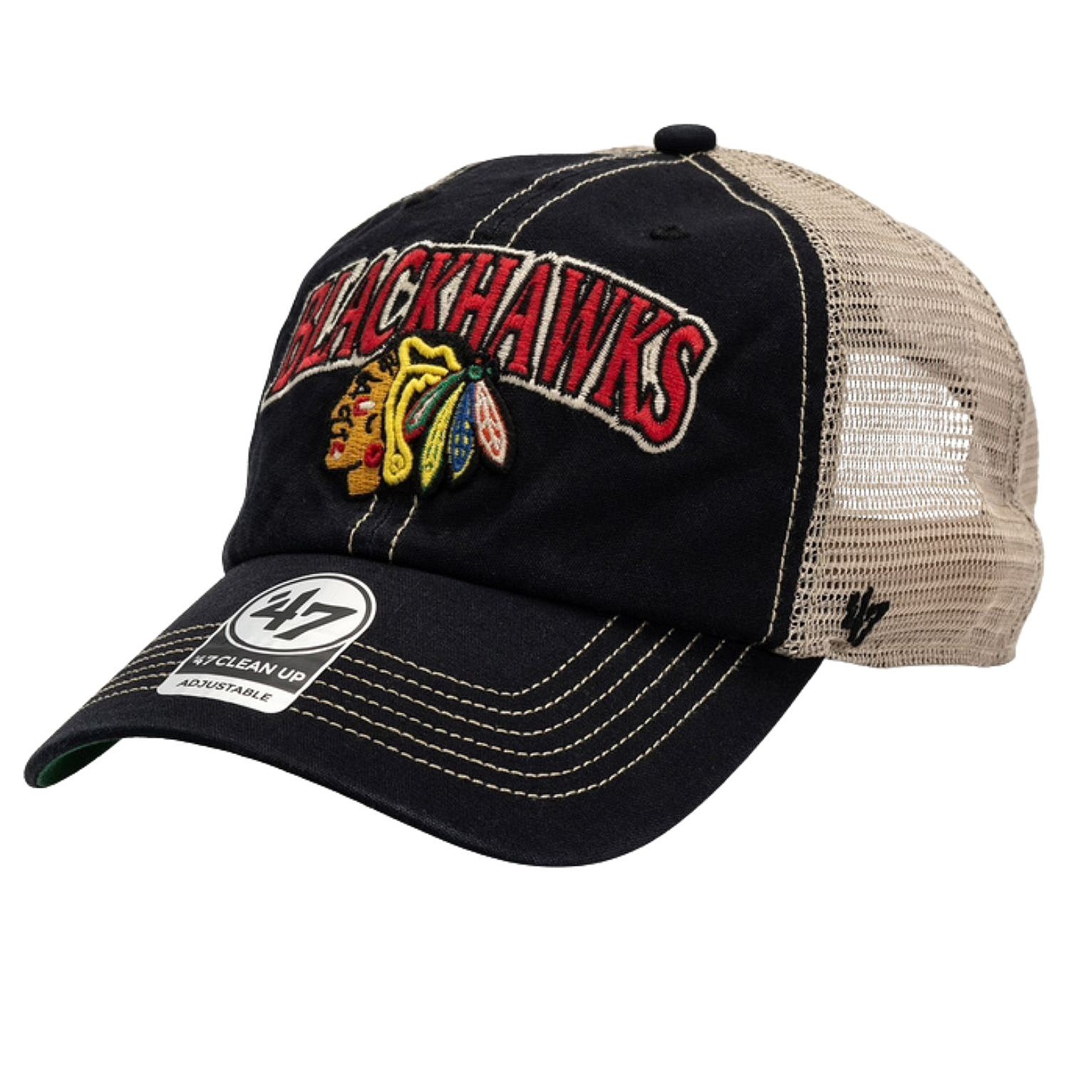 kšiltovka 47 Brand NHL Chicago Blackhawks Tuscaloosa CleanUp Trucker - Vintage Black
