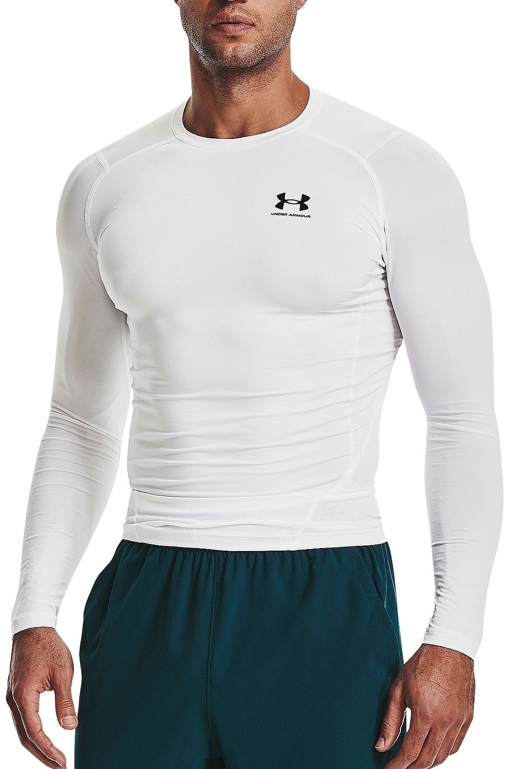 рубашка Under Armour HeatGear Armour Compression LS - White/Black - men´s