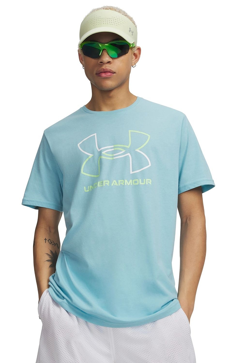 tričko Under Armour GL Foundation Update - Blue Haze/Lumos Lime/White - men´s