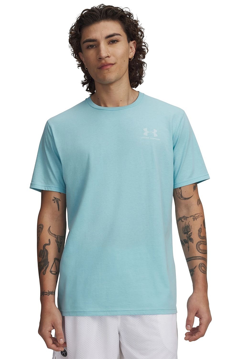 рубашка Under Armour Sportstyle Left Chest - Blue Haze/White - men´s