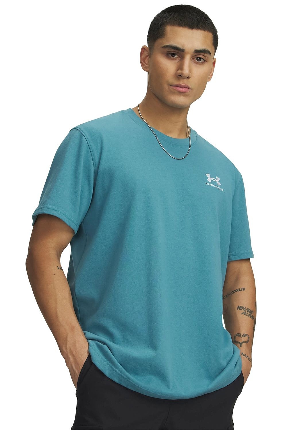 рубашка Under Armour Logo Embroidered Heavyweight - Boundless Blue/White - men´s