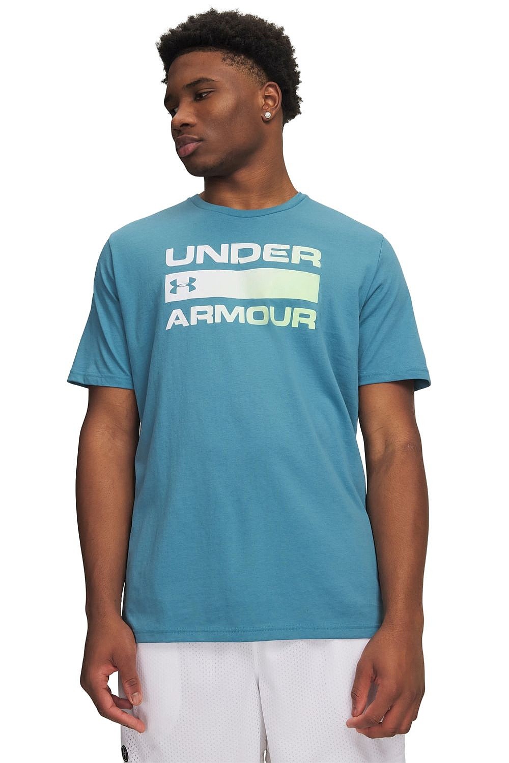 camisa Under Armour Team Issue Wordmark - Boundless Blue/Lumos Lime - men´s