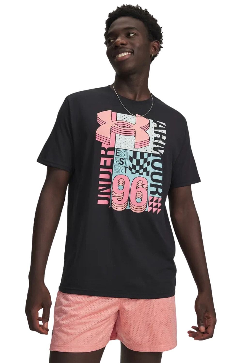 tričko Under Armour Logo Collage - Black/Posh Pink