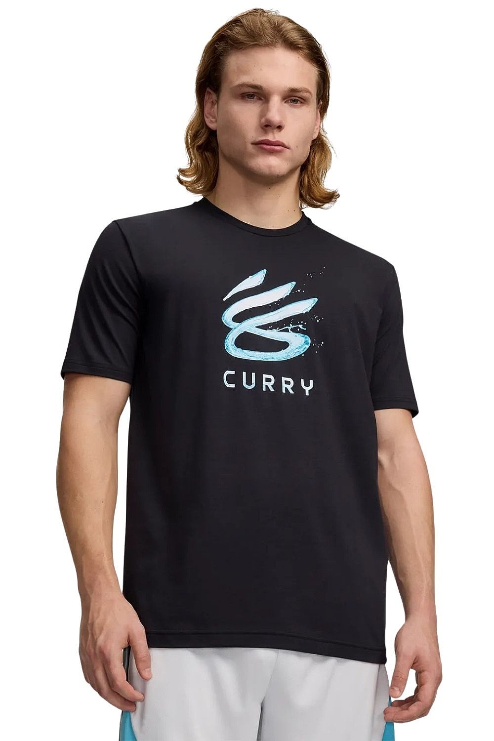 T-shirt Under Armour Curry Splash Wordmark - Black/Fresco Blue - men´s