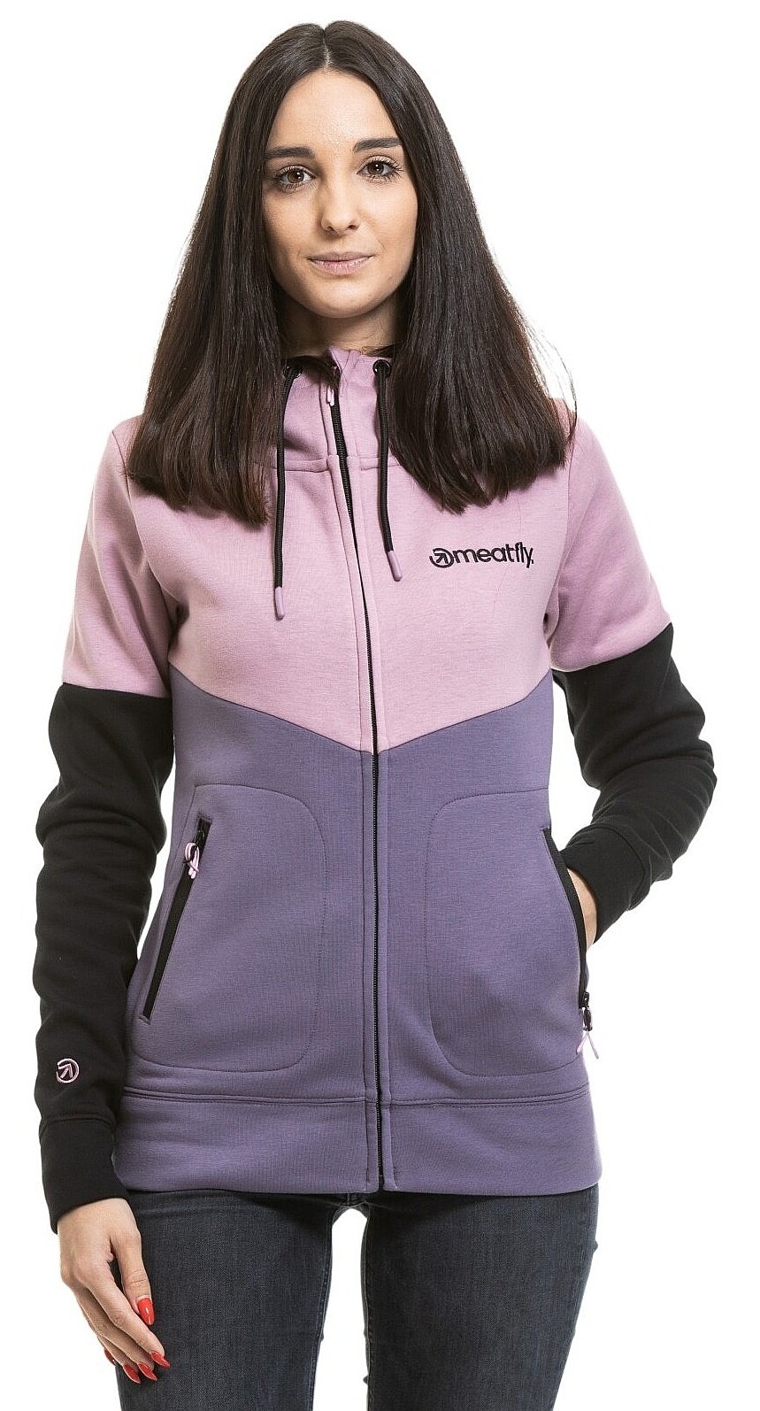 sweat-shirt Meatfly Omni Zip - Purple - women´s
