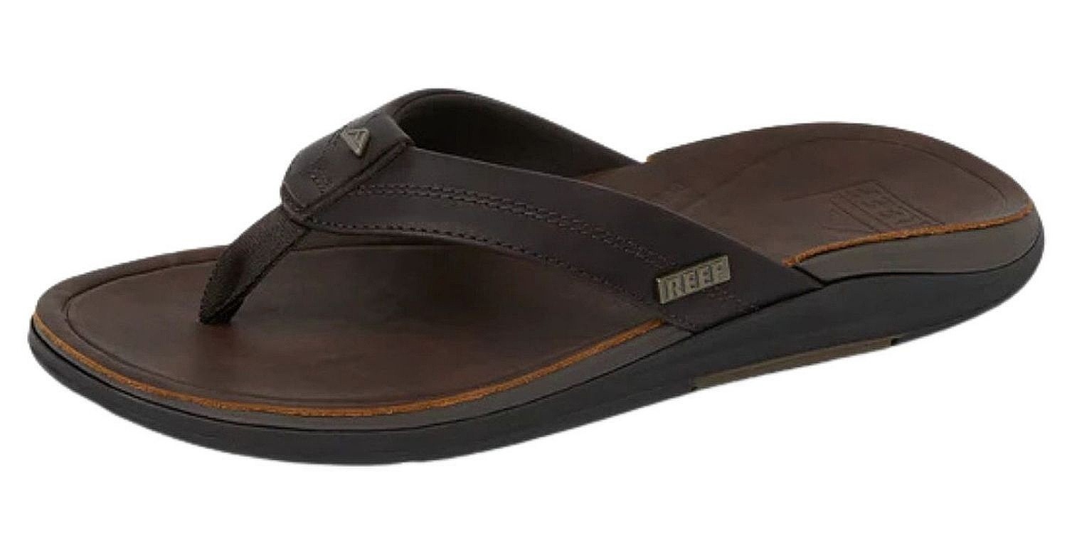 žabky Reef Leather Offshore - Dark Brown