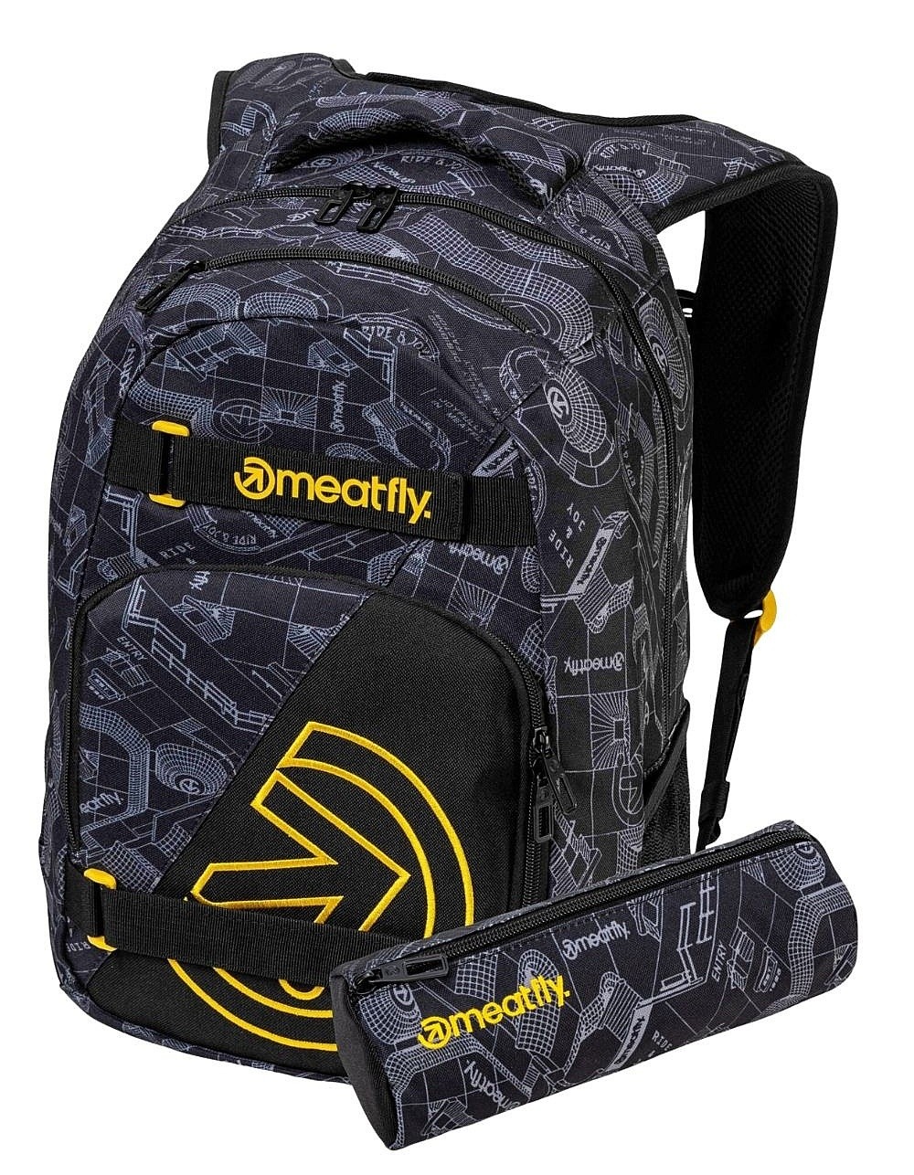 sac à dos Meatfly Exile - Blueprint Black