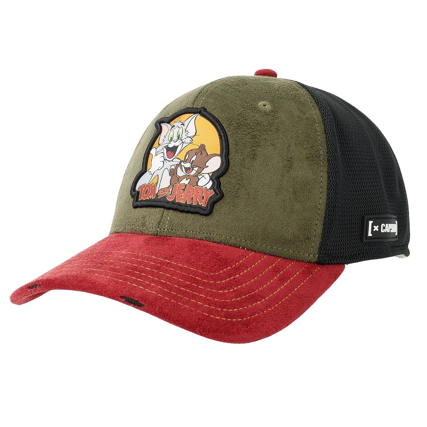 Kappe Capslab Tom and Jerry Suede Trucker - Dark Olive/Wine/Black - men´s