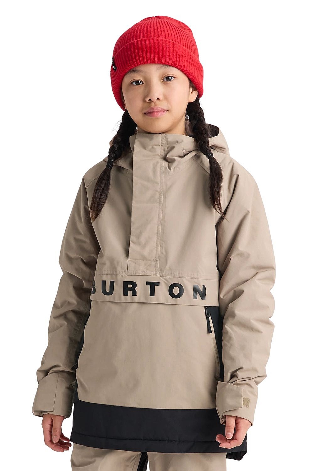 Jacke Burton Frostner Anorak 2L - Summit Taupe/True Black - unisex junior