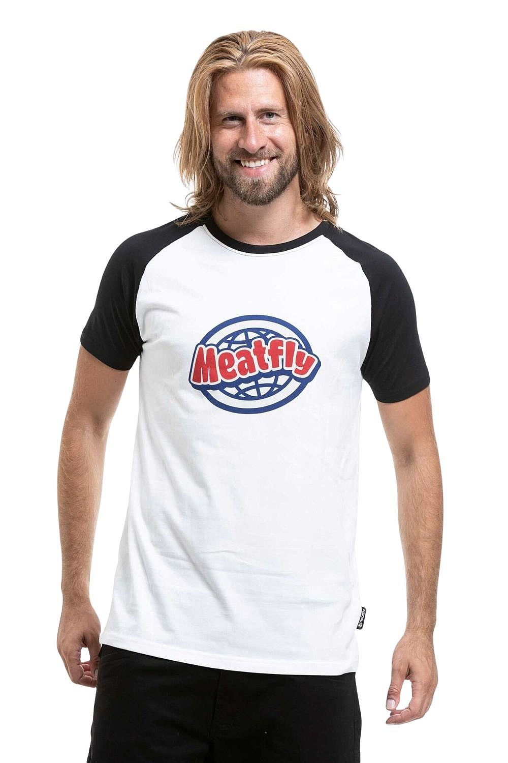 tričko Meatfly Ozzy Raglan - White/Black
