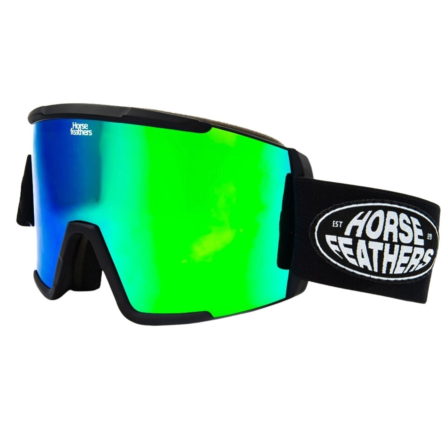 masque de ski  Horsefeathers Feston - Black/Mirror Green - men´s