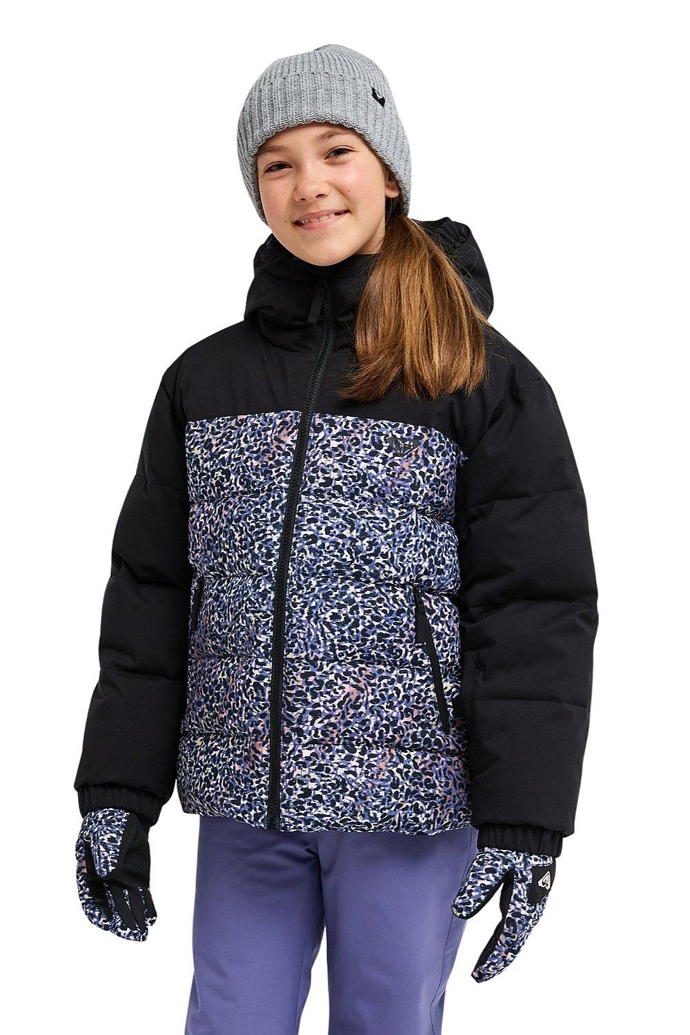 Jacke Roxy Snowyhill Printed Puffy - XPWB/True Black Wildin Out Rg - girl´s