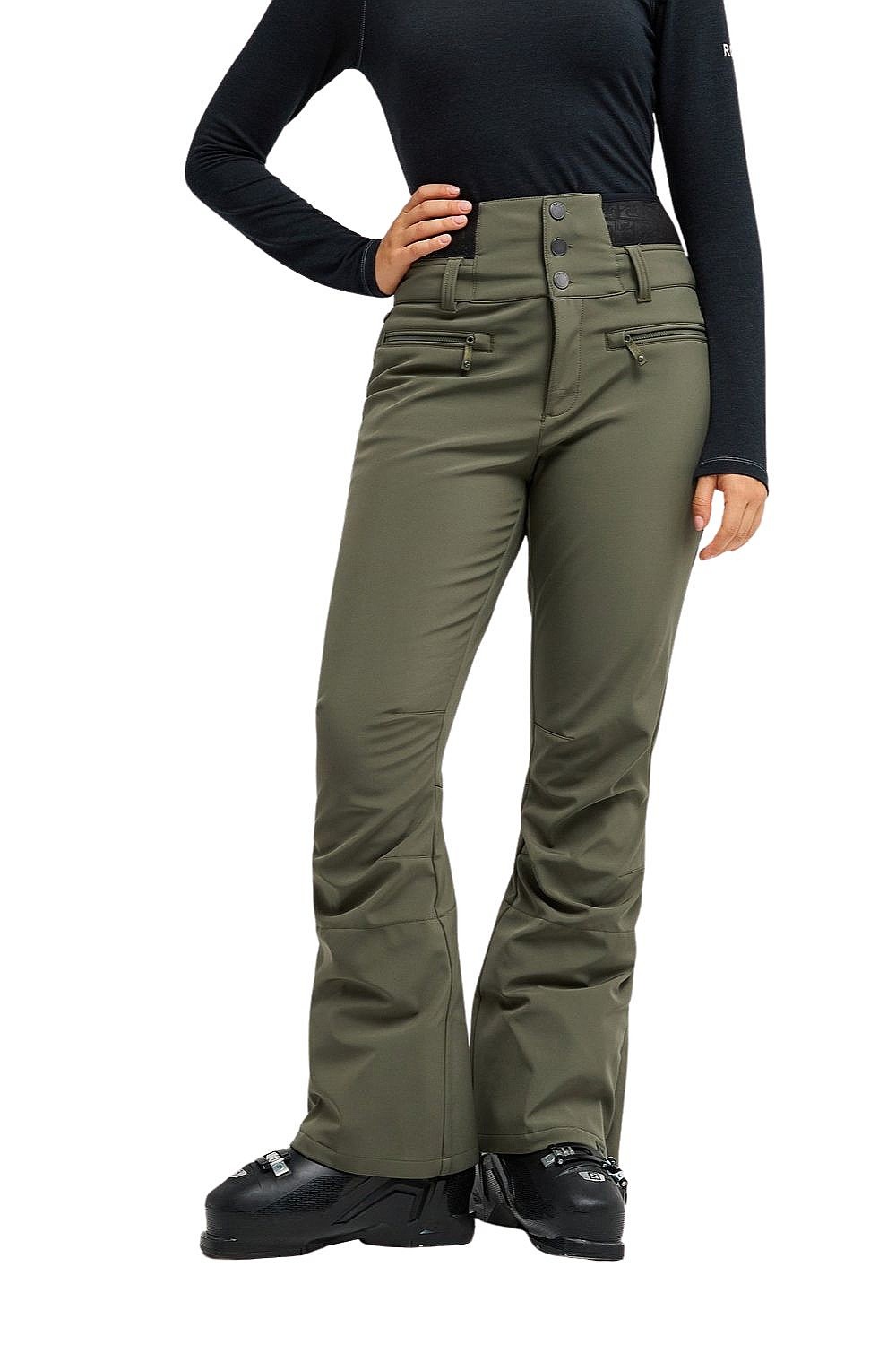 spodnie Roxy Rising High - GQM0/Beetle - women´s