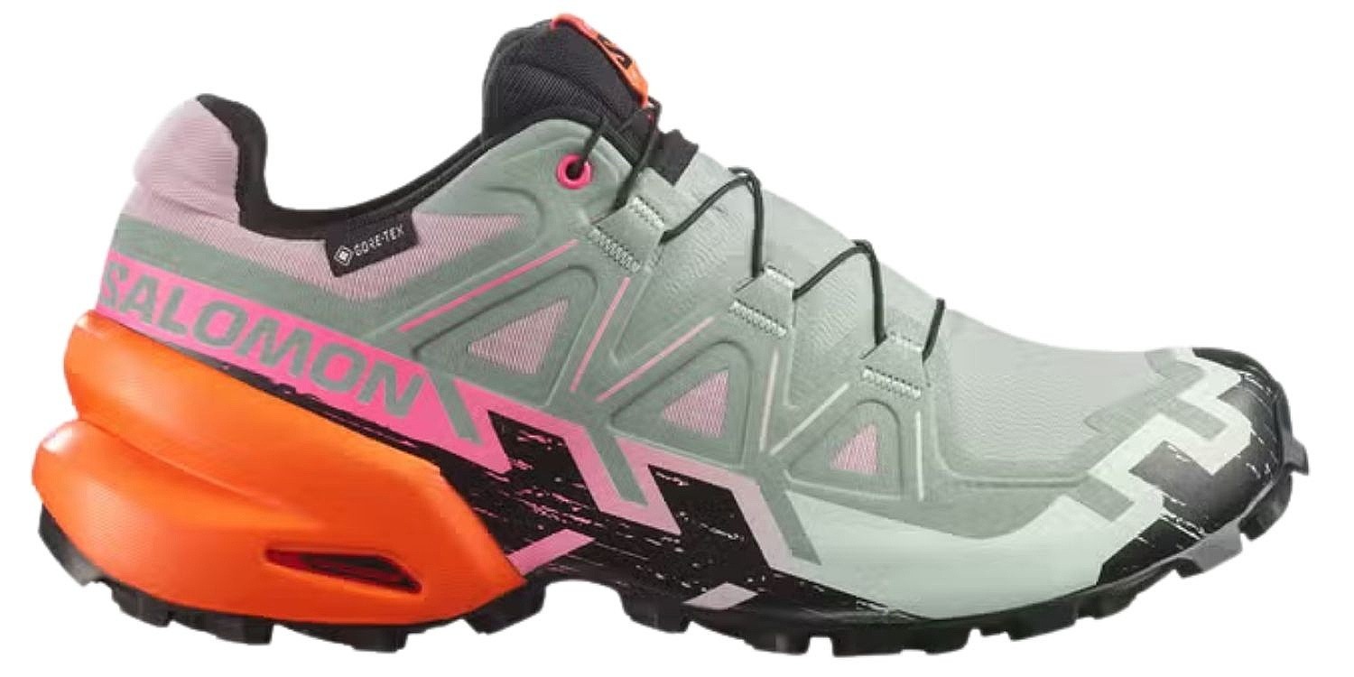 topánky Salomon Speedcross 6 GTX Icon W - Black/Green Milieu/Dragon Fire - women´s