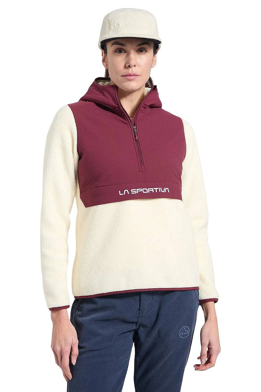 Sweatshirt La Sportiva Guidance Sherpa Hoody - Chalk/Redwood - women´s