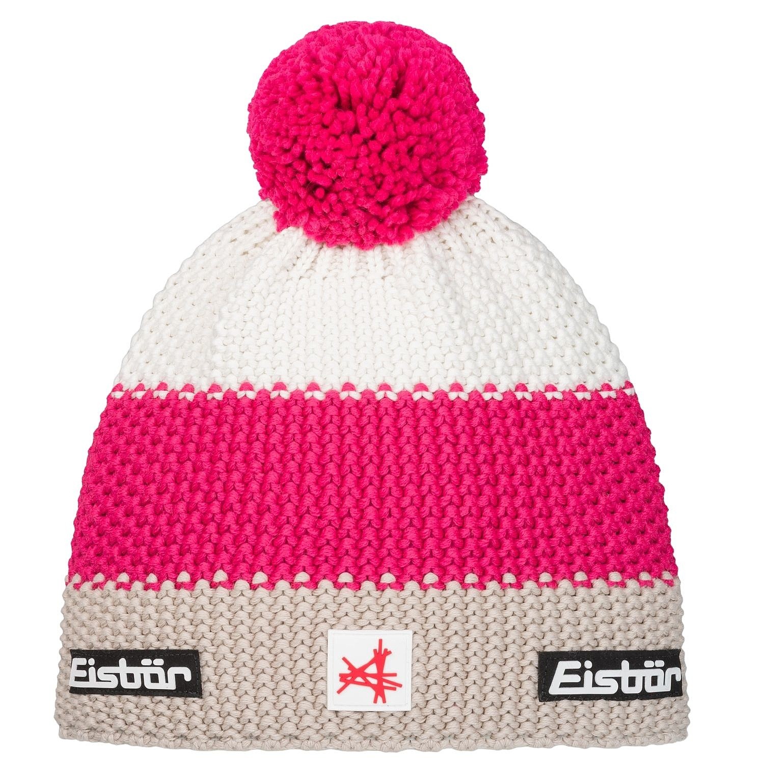 čepice Eisbär Star Pompon MÜ SA - 133/Brushed Silver/Pitti Pink/White