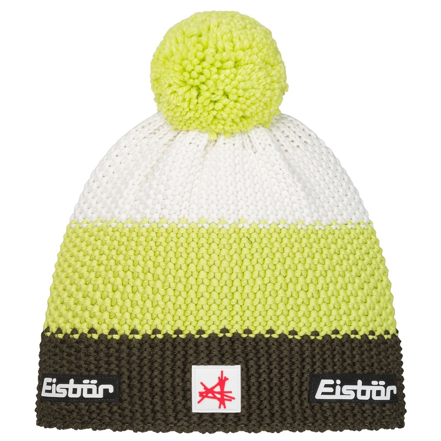 čiapka Eisbär Star Pompon MÜ SA - 659/Outdoor Green/Winter Lemon/White